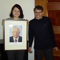 JEF folks with Vaclav Klaus portrait