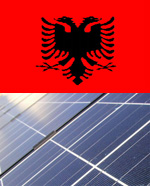 Kosovo flag and solar panel