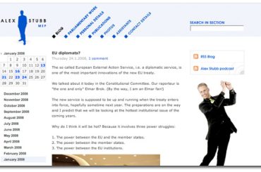 Alexander Stubb MEP Blog screenshot