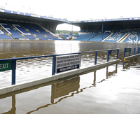 Flooded stadium