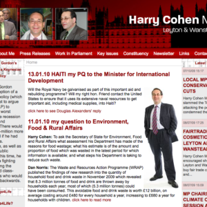 Harry Cohen Web Screenshot