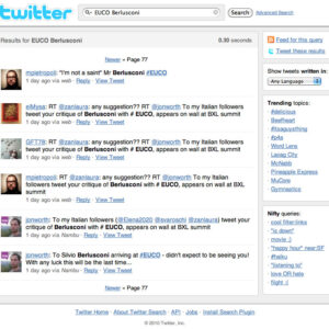 Twitter EUCO Berlusconi Search - click to view at full size